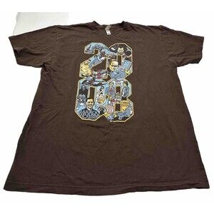 Men's Woot! 2008: A Shirt Odyssey Short Sleeve Shirt Size XL Brown Blair Sayer